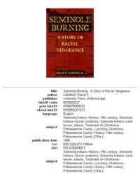 cover of the book Seminole burning: a story of racial vengeance