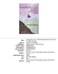 cover of the book Leaving the Cave: Evolutionary Naturalism in Social-Scientific Thought