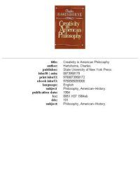 cover of the book Creativity in American philosophy