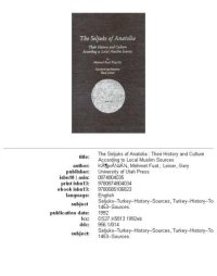 cover of the book The Seljuks of Anatolia: their history and culture according to local Muslim sources