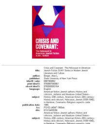 cover of the book Crisis and covenant: the Holocaust in American Jewish fiction