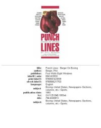 cover of the book Punch lines: Berger on boxing