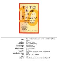 cover of the book Top Ten Dumb Career Mistakes: ...And How to Avoid Them