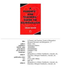 cover of the book A parents' and teachers' guide to bilingualism