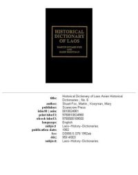 cover of the book Historical Dictionary of Laos (Historical Dictionaries of Asia, Oceania, and the Middle East)