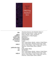 cover of the book Observing America's Jews (Brandeis Series in American Jewish History, Culture and Life)