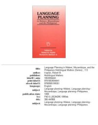 cover of the book Language planning in Malawi, Mozambique and the Philippines