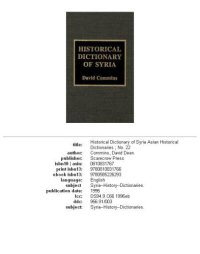 cover of the book Historical Dictionary of Syria