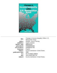 cover of the book Changes in Income Inequality Within U.S. Metropolitan Areas