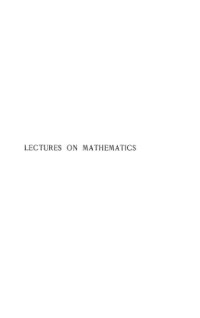 cover of the book Lectures on Mathematics