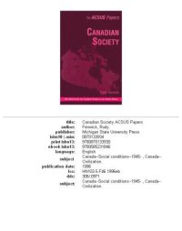 cover of the book Canadian Society (Acsus Papers)