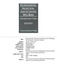 cover of the book Environmental Protection and Economic Well-Being: The Economic Pursuit of Quality