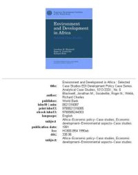 cover of the book Environment and Development in Africa: Selected Case Studies (E D I Development Policy Case Series Analytical Case Studies) (No. 6)