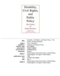 cover of the book Disability, Civil Rights, and Public Policy: The Politics of Implementation