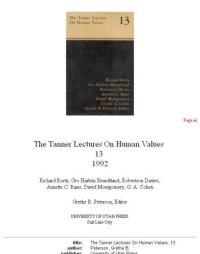 cover of the book Tanner Lectures on Human Values, 1992