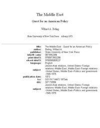 cover of the book The Middle East: Quest for an American Policy