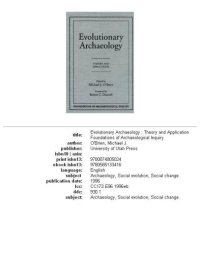 cover of the book Evolutionary Archaeology: Theory and Application (Foundations of Archaeological Inquiry)