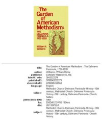 cover of the book Garden of American Methodism: The Delmarva Peninsula, 1769-1820