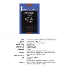 cover of the book Touchstones: American Poets on a Favorite Poem (Bread Loaf Anthology)