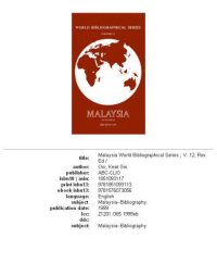 cover of the book Malaysia: Revised Edition