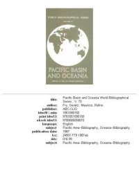 cover of the book Pacific Basin and Oceania