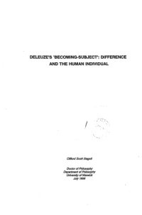 cover of the book Deleuze's ''Becoming-Subject'': Difference and the Human Individual