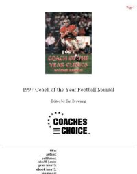 cover of the book 1997 Coach of the Year Clinics Football Manual (Coach of the Year Clinics Football Manuals)