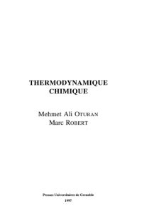 cover of the book Thermodynamique chimique