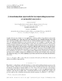 cover of the book A transformation approach for incorporating monotone or unimodal constraints (2005)(en)(16s)