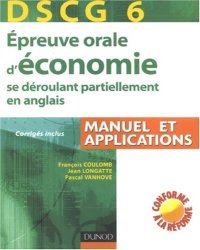 cover of the book Epreuve orale d'économie se déroulant partiellement en anglais : DSCG 6