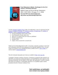 cover of the book From Molecules to Minds: Challenges for the 21st Century: Workshop Summary