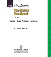 cover of the book Warriner's handbook: first course : grammar, useage, mechanics, sentences