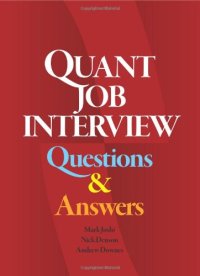 cover of the book Quant Job Interview Questions And Answers