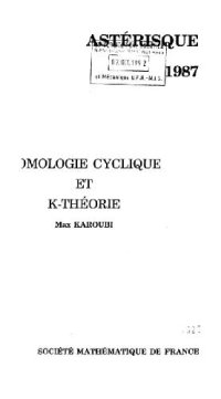 cover of the book Homologie cyclique et K-theorie