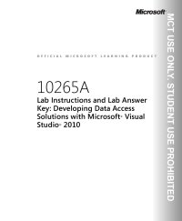 cover of the book MOC 10265a DMOC Developing Data Access Solutions With Visual Studio 2010 Lab Manual