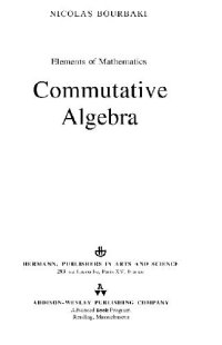 cover of the book Commutative algebra