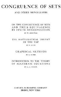 cover of the book Congruence of Sets and Other Monographs 