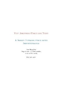 cover of the book Yet another calculus text. A short introduction with infinitesimals