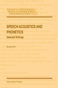 cover of the book Speech acoustics and phonetics