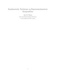 cover of the book Kombinatorik, Partitioner og Repræsentationsteori Kompendium