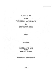 cover of the book Aus dem Nachlass von R. Brauer