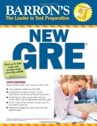 cover of the book Barron's New GRE, 19th Edition (Barron's Gre)  