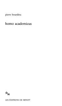 cover of the book Homo academicus  