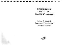 cover of the book Determination and Use of Stability Constants  