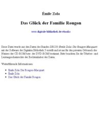 cover of the book Das Glück der Familie Rougon (Bd.1)  