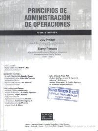 cover of the book Principios de administración de operaciones  