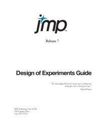 cover of the book JMP Design of Experiments, Release 7  