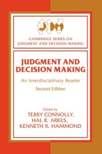 cover of the book Judgment and Decision Making: An Interdisciplinary Reader (Cambridge Series on Judgment and Decision Making)  