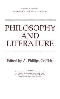 cover of the book Philosophy and Literature (Royal Institute of Philosophy Supplements, volume 16)  