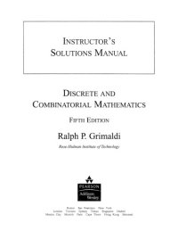 cover of the book Discrete and Combinatorial Mathematics ,5e (Instructor's Solution Manual)  